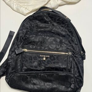 Michael Kors Black Animal Print Backpack